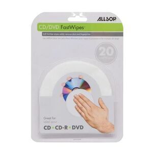 Allsop CD+R/RW DVD+R/RW Fast Wipes Cleaners Removes Dust Fingerprints